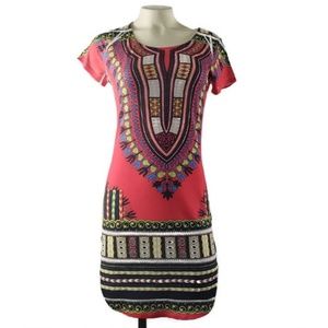 Love J USA Tunic Dress side slits spandex stretch figure forming